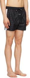 Balmain Black Printed Swim Shorts