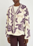 Forte_forte Embroidered Velvet Jacket Cream
