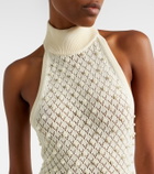 David Koma Crochet embellished turtleneck gown