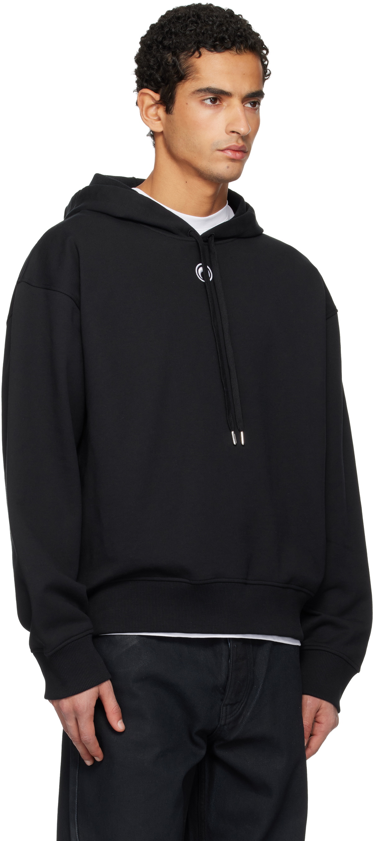 Marine Serre Black Moon Logo Hoodie