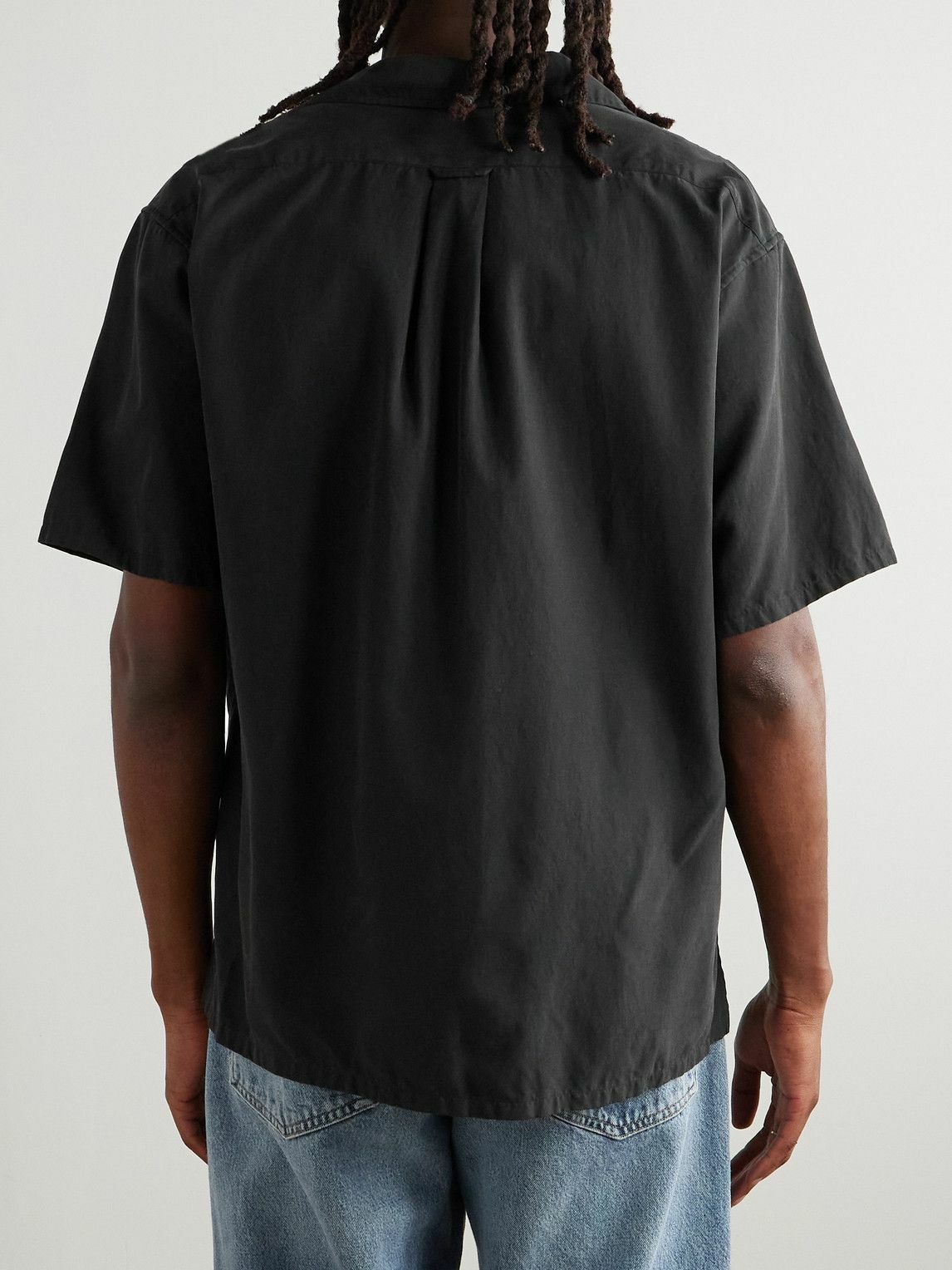 A.PRESSE A.PRESSE Vintage Silk Linen Open Collar Shirt | Union LA