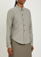 Calvin Klein Sophie Wool and Silk-blend Shirt Grey