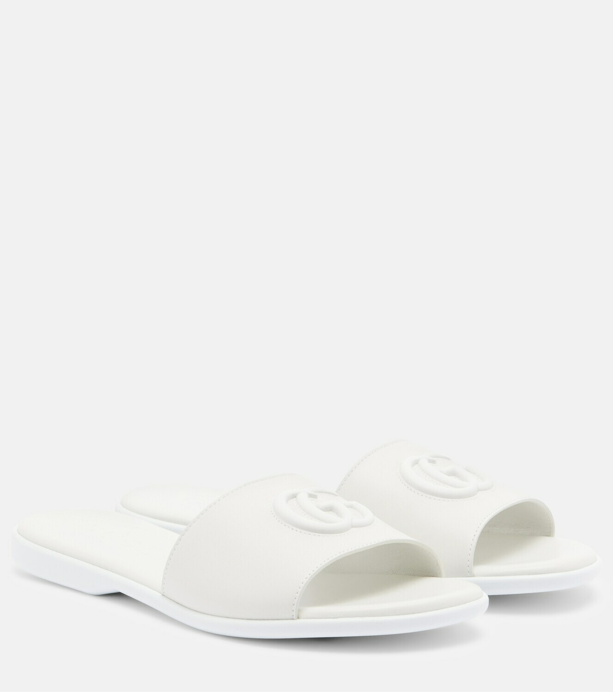 Gucci Double G leather slides