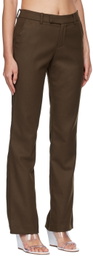 GUIZIO Brown Polyester Trousers