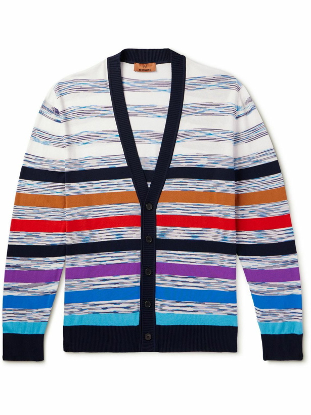 Photo: Missoni - Striped Space-Dyed Cotton Cardigan - Blue