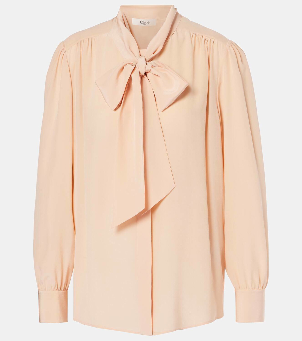 Ruffle-trimmed silk blouse in white - Chloe | Mytheresa