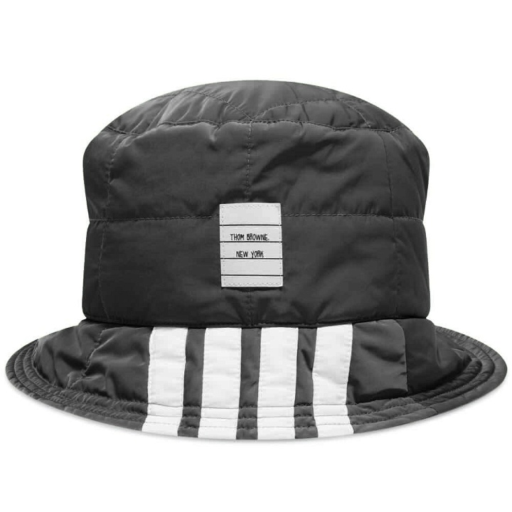 Photo: Thom Browne Men's Quilted 4-Bar Bucket Hat in Black