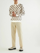 Beams Plus - Argyle Intarsia Cotton Polo Shirt - Neutrals