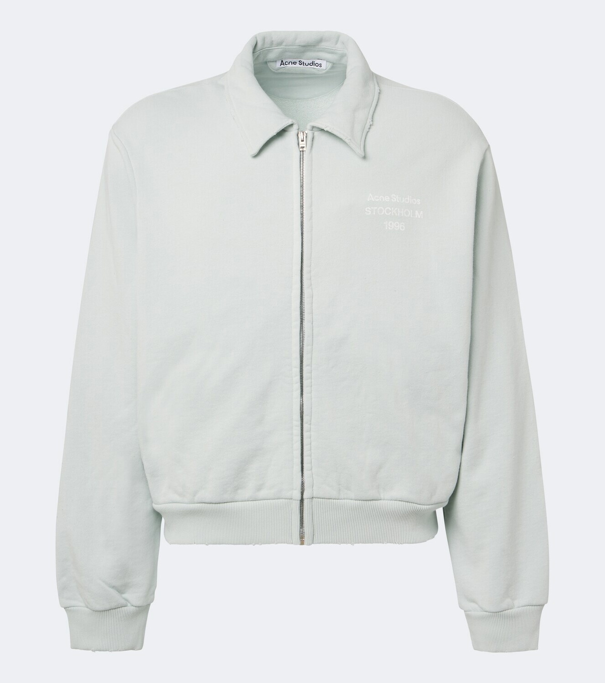 Acne Studios Logo cotton-blend zip-up sweatshirt
