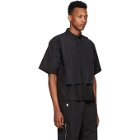 C2H4 Black Intervein Layered Short Sleeve Shirt