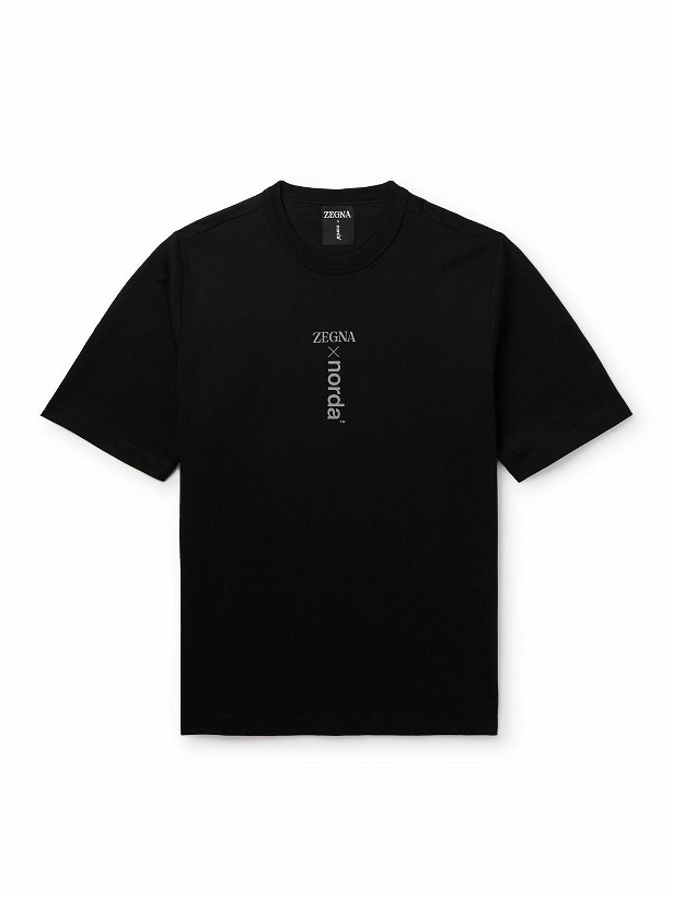 Photo: Zegna - norda Logo-Print Cotton-Jersey T-Shirt - Black