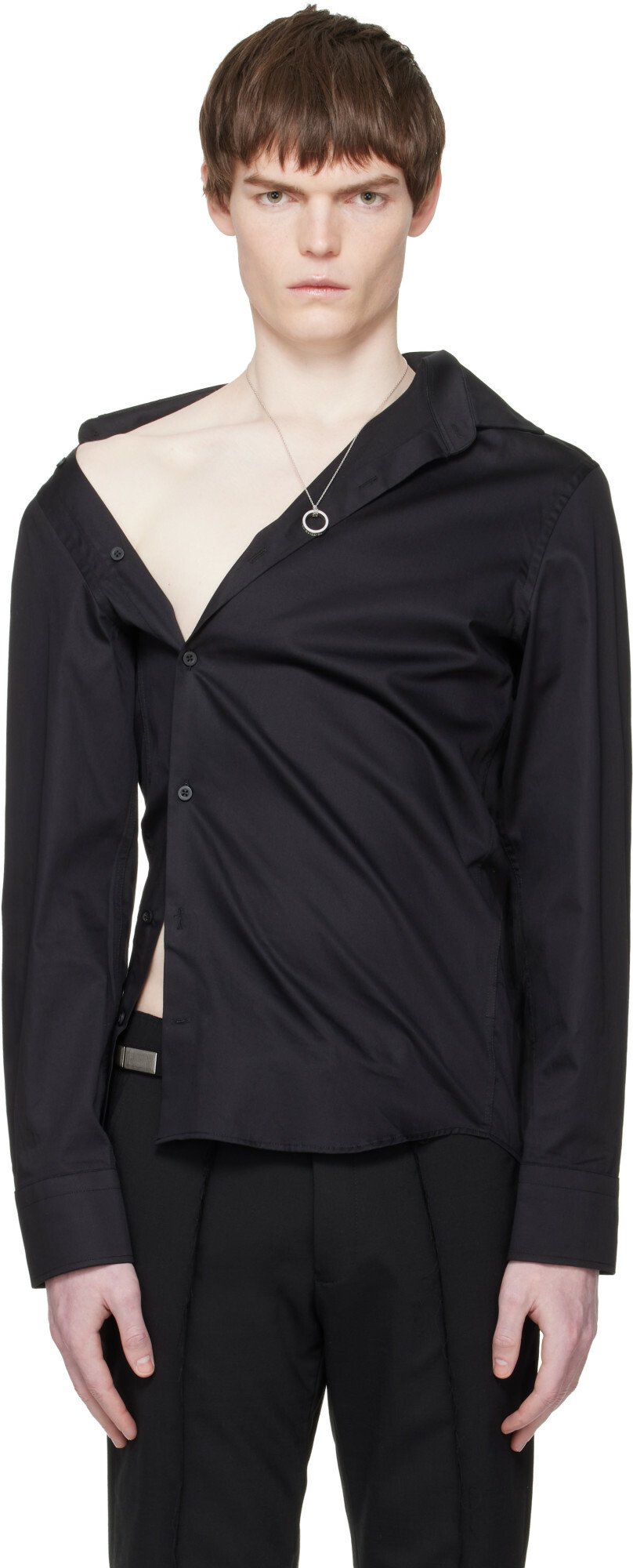 HODAKOVA Black Asymmetric Shirt