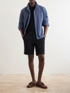 Mr P. - Straight-Leg Cotton And Linen-Blend Bermuda Shorts - Black