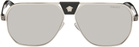 Versace Silver Greca Flow Navigator Sunglasses