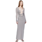 Christopher Esber Gray Moulded Venus Shawl Maxi Dress