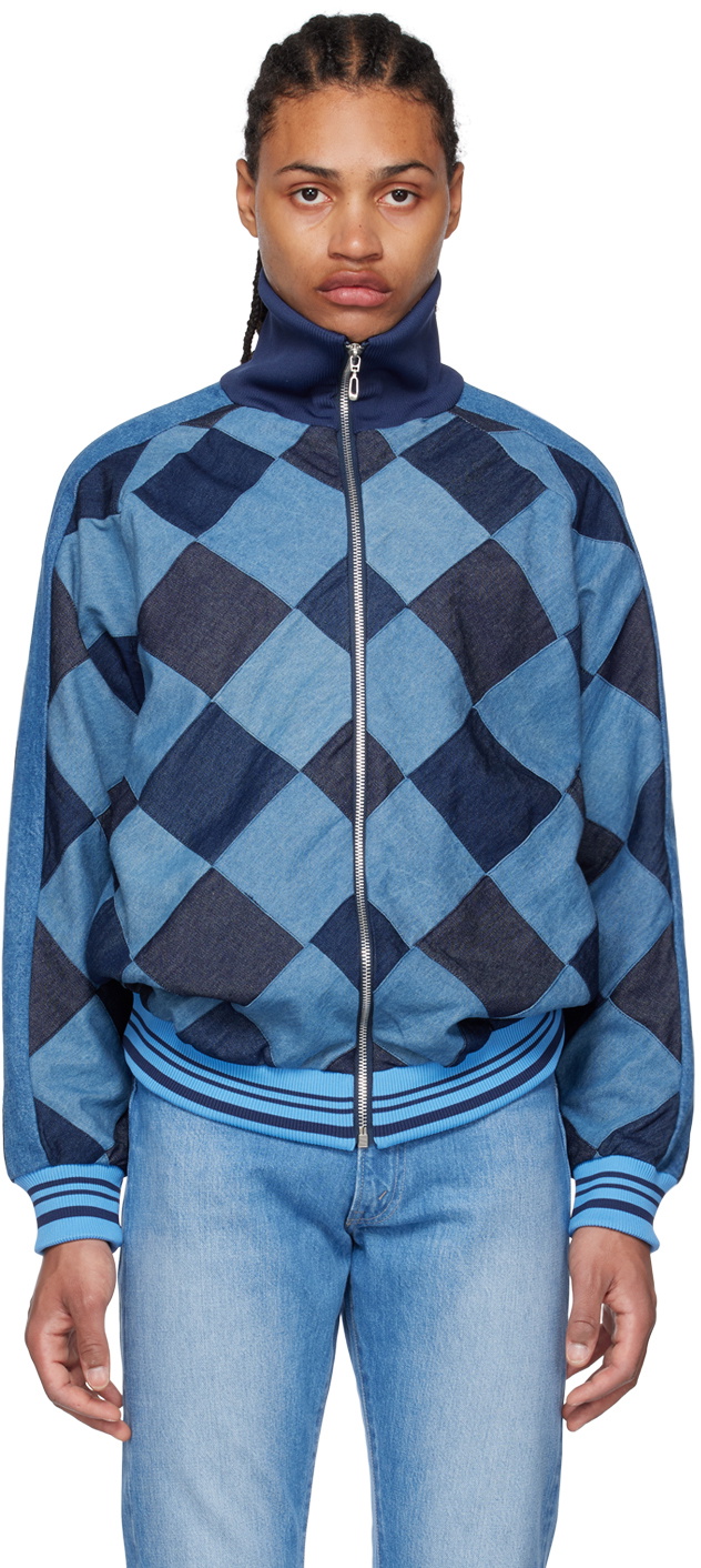 Kuro Blue Floral Denim Jacket Kuro