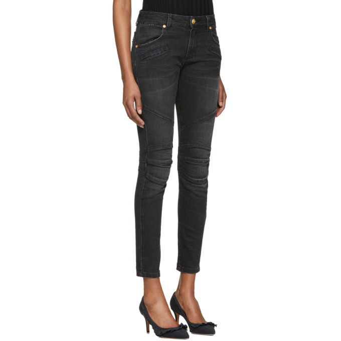 Pierre Balmain Black Biker Jeans
