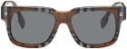 Burberry Brown Check Square Sunglasses