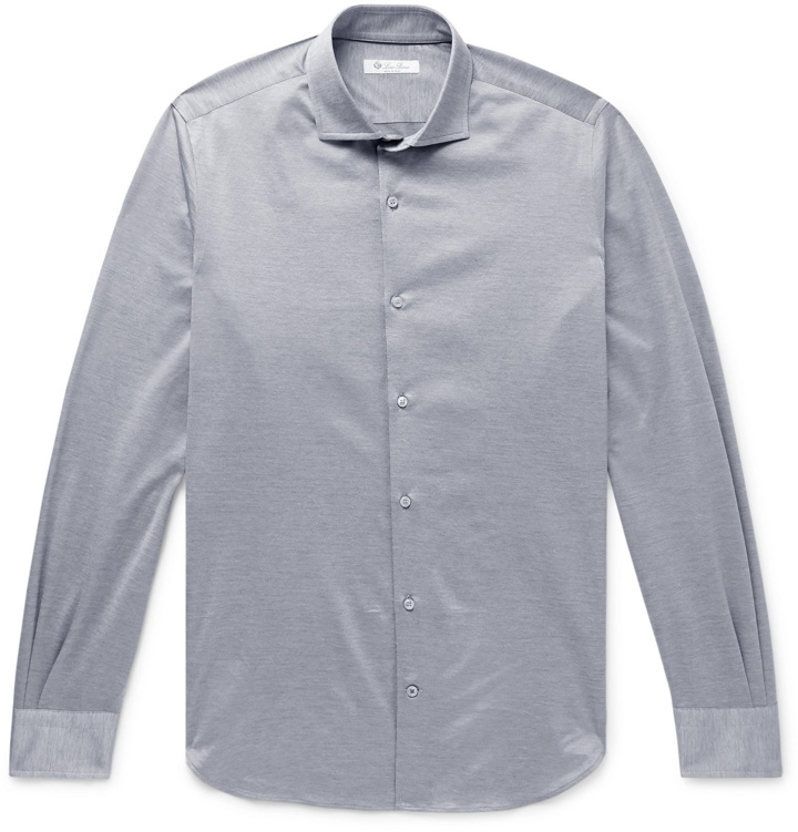 Photo: Loro Piana - Slim-Fit Cotton-Jersey Shirt - Gray