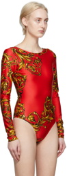 Versace Jeans Couture Red Regalia Baroque Bodysuit