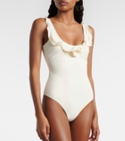 Magda Butrym Floral-appliqué swimsuit
