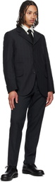 Comme des Garçons Homme Deux Black Silk Herringbone Tie