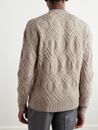 Loro Piana - Mélange Cable-Knit Wool and Cashmere-Blend Sweater - Neutrals