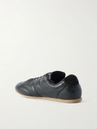 LEMAIRE - Suede-Trimmed Leather Sneakers - Black