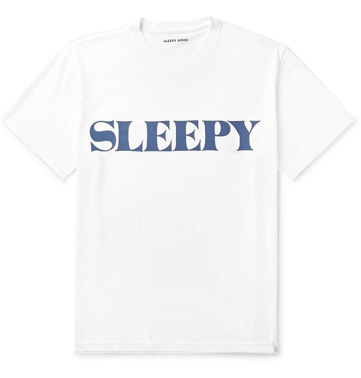 Photo: Sleepy Jones - Jackson Logo-Print Cotton-Jersey T-Shirt - White
