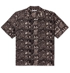 Flagstuff - Camp-Collar Printed Cotton Shirt - Black