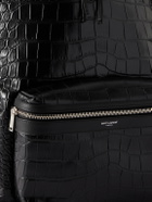 SAINT LAURENT - City Croc-Effect Leather Backpack