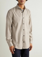 Purdey - Cutaway-Collar Wool and Cashmere-Blend Shirt - Neutrals