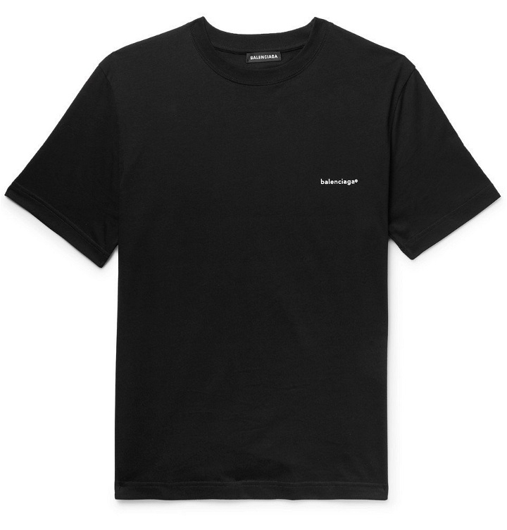 Photo: Balenciaga - Logo-Print Cotton-Jersey T-Shirt - Men - Black