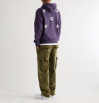 Pop Trading Company - Logo-Print Fleece-Back Cotton-Jersey Hoodie - Purple