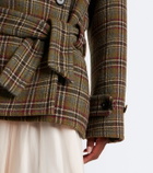 Chloé Checked wool and cotton-blend peacoat