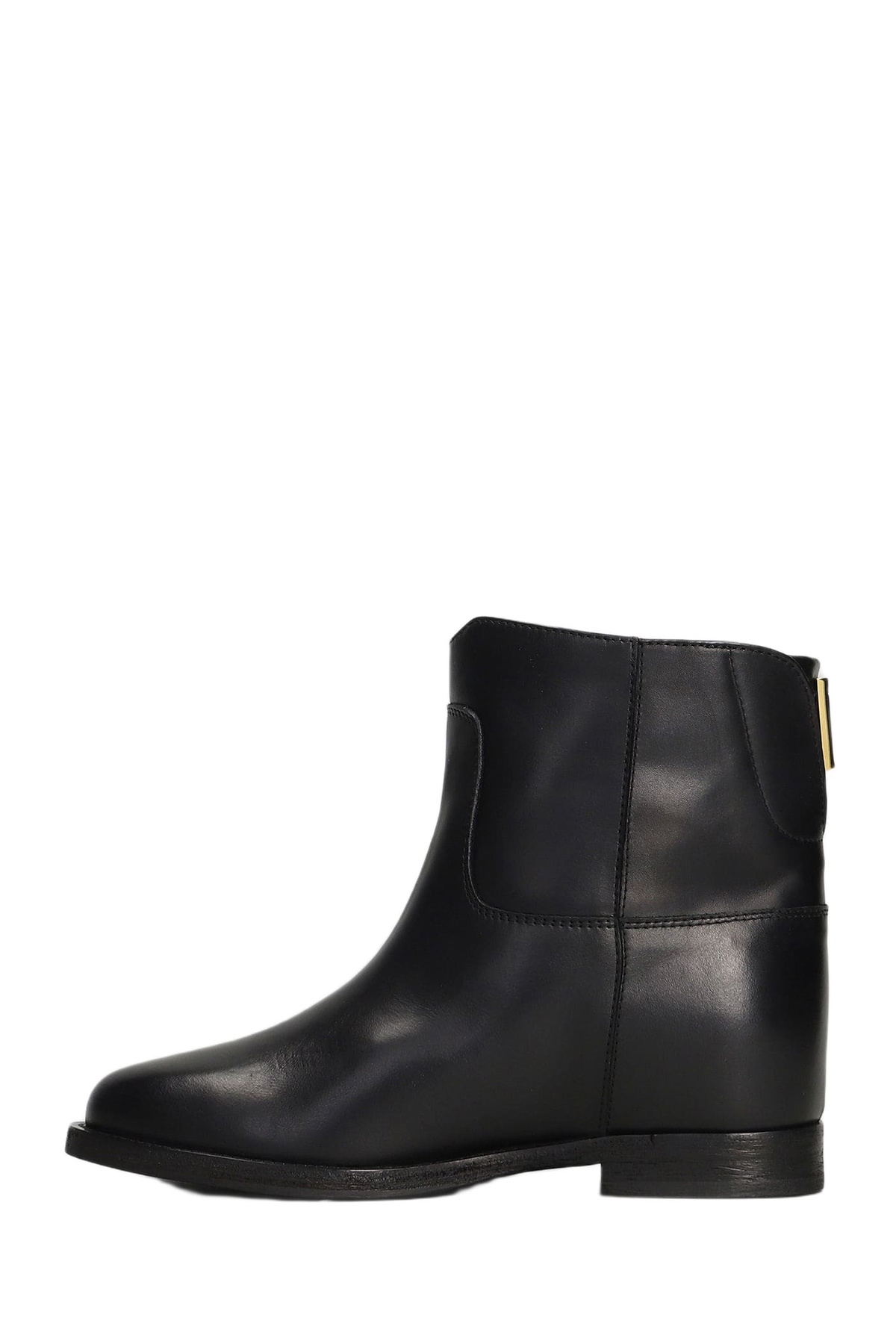 Via Roma 15 Ankle Boots Inside Wedge In Black Leather