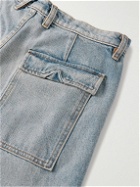 Rhude - Reza Straight-Leg Distressed Cargo Jeans - Blue