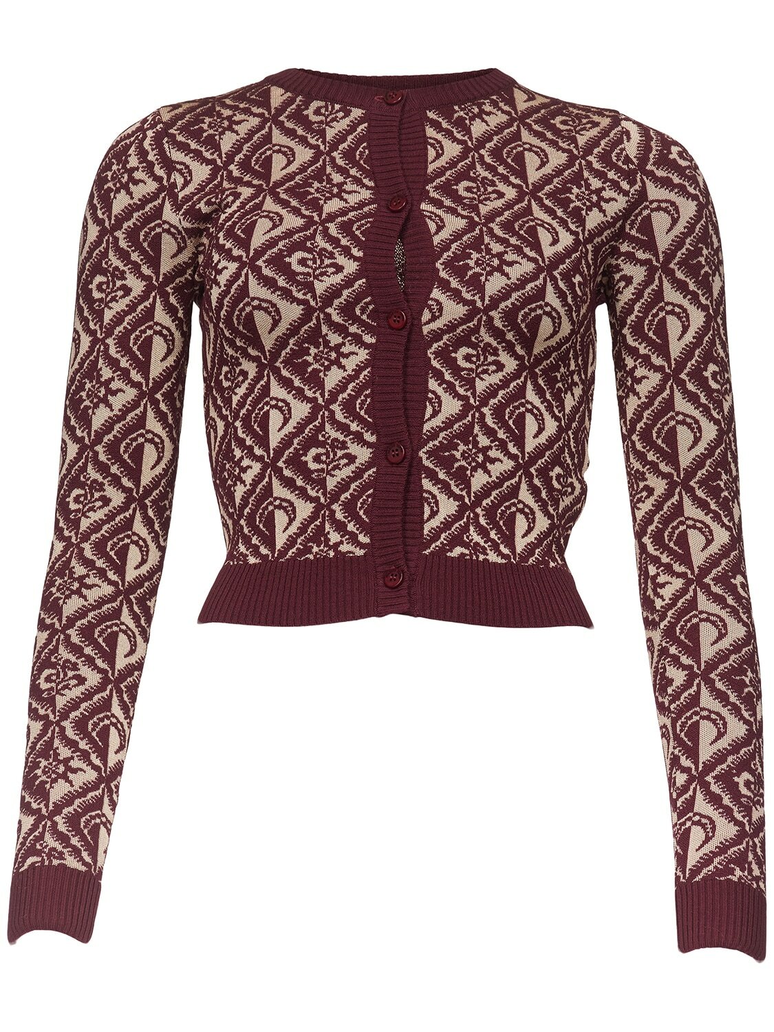 MARINE SERRE - Moon Diamant Jacquard Knit Cardigan Marine Serre