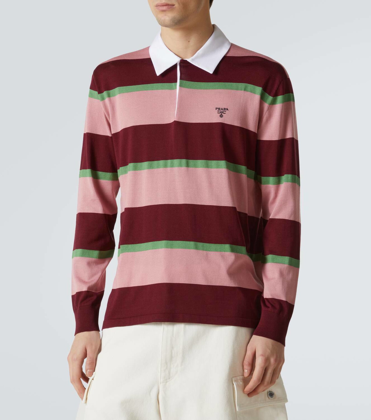 Prada Striped silk and cotton polo shirt Prada