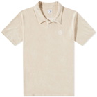 Polar Skate Co. Men's Open Collar Terry Polo Shirt in Sand