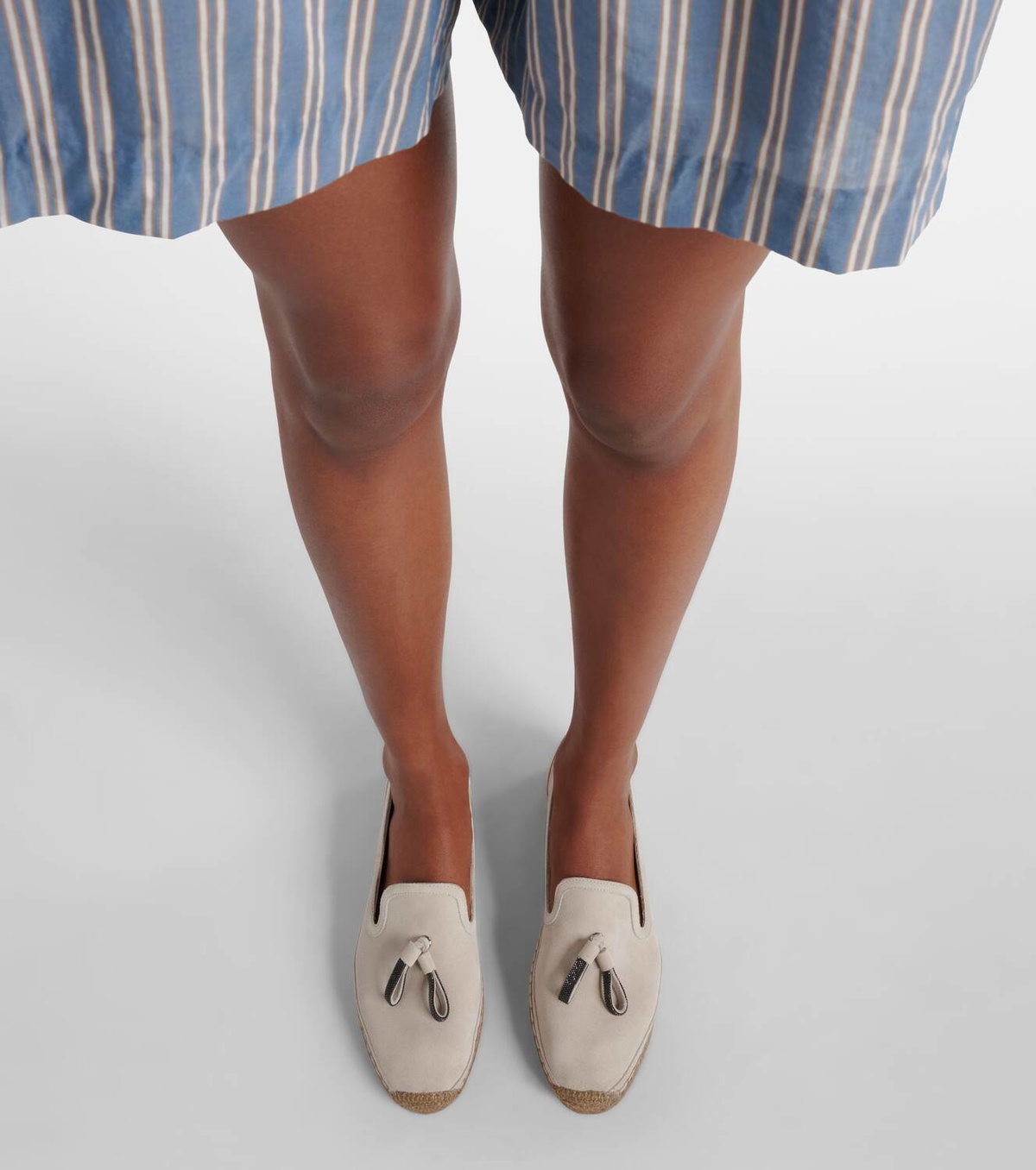 Brunello Cucinelli Monili-embellished suede espadrilles