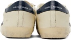 Golden Goose Off-White & Navy Super-Star Sneakers