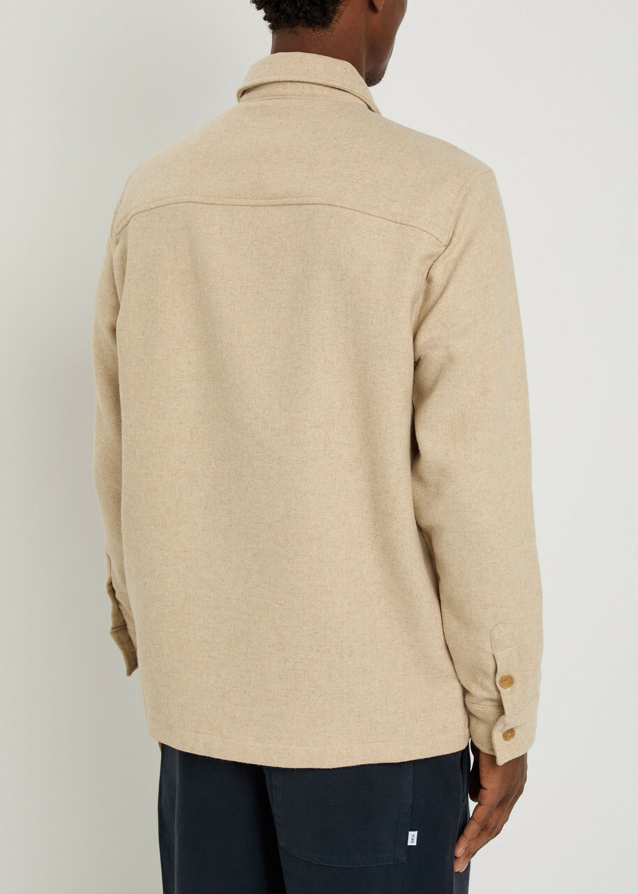 Wax London Lomond Wool-blend Overshirt Ecru