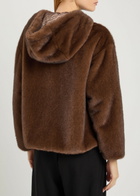 Herno Hooded Faux fur Jacket Maroon