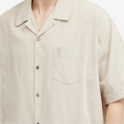 AMI Paris Men's Tonal Logo Camp Collar Shirt in Cream