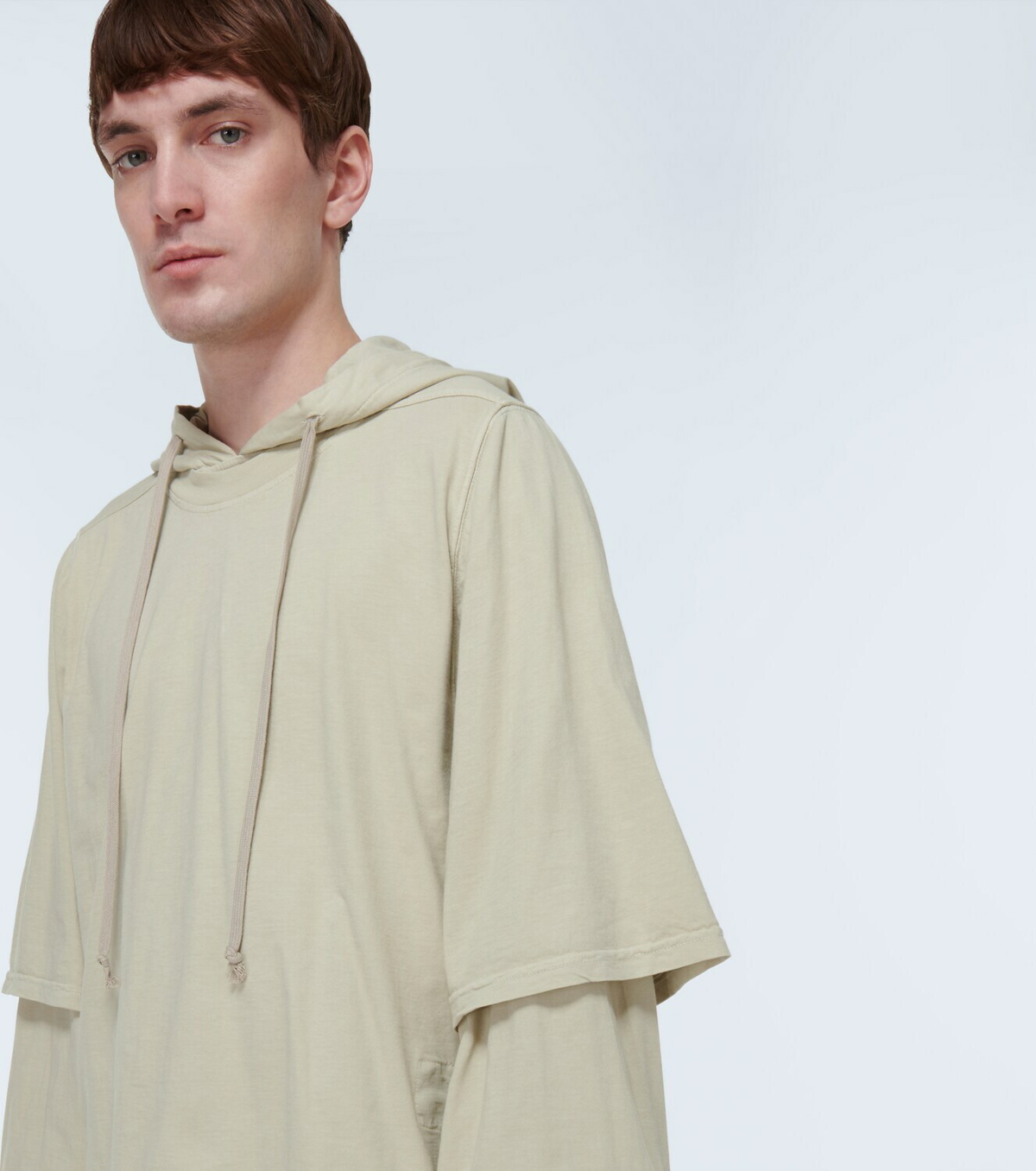 【関税&送料込】Rick Owens Drkshdw Cotton Sweatshirt DRKSHDW by Rick Owens - Layered cotton hoodie Rick Owens Drkshdw