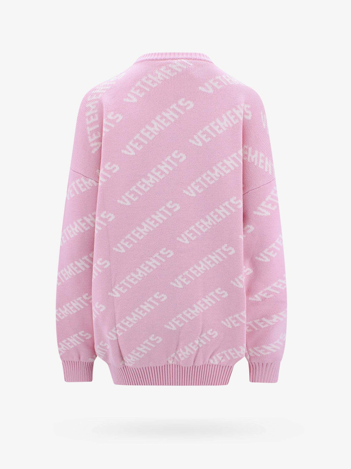 VETEMENTS 売れ筋商品|||ヴェトモン ニット&セーター アウター レディース Sweaters Pink VETEMENTS Pink All-Over Logo Sweater Vetements
