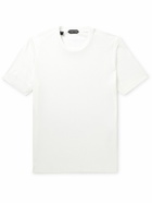 TOM FORD - Placed Rib Slim-Fit Lyocell and Cotton-Blend Jersey T-Shirt - White