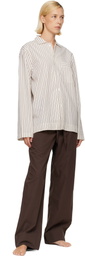 Tekla Brown Poplin Pyjama Pants