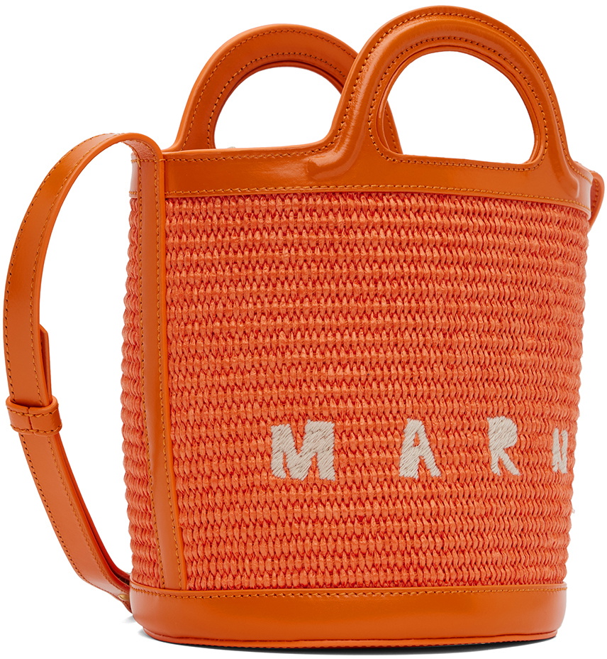 MARNI オレンジ スモール Tropicalia バケットバッグ Marni Orange Small Tropicalia Bucket Bag Marni